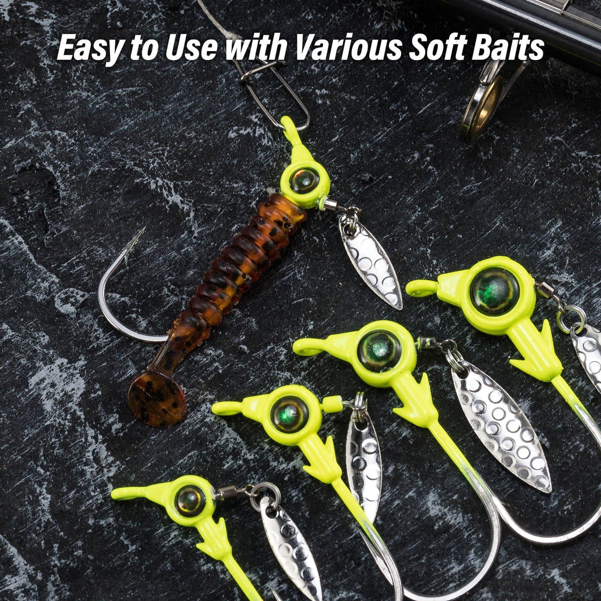 Dr.Fish 10pcs Crappie Underspin Jig Heads 1/8oz-3/8oz - Dr.Fish Tackles