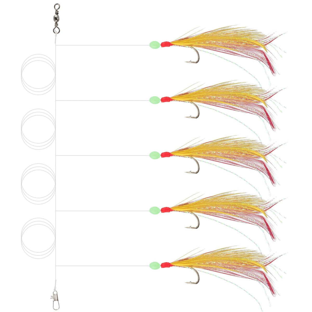 Dr.Fish 5/10 packs Mackerel Feathers Rigs - Dr.Fish Tackles