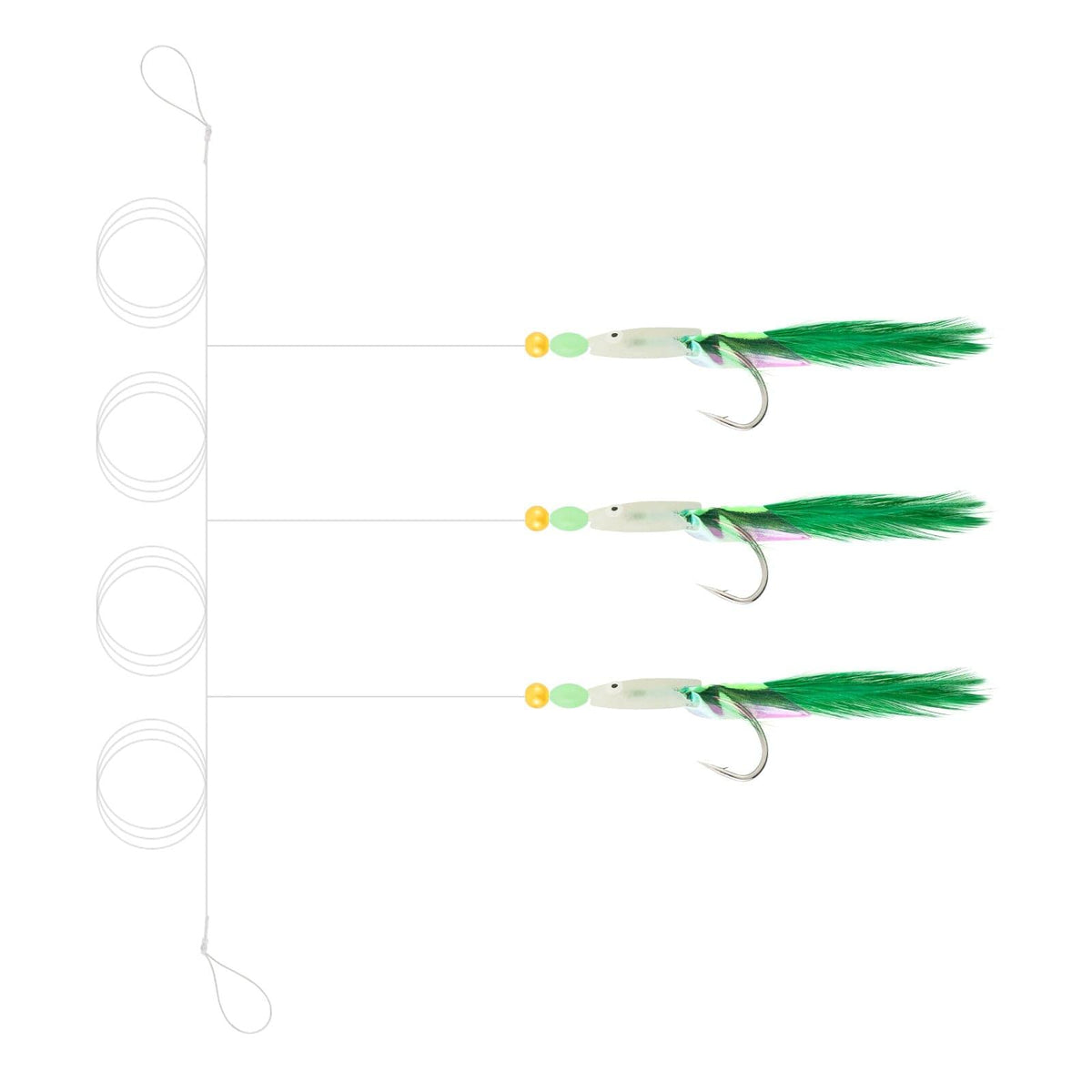 Dr.Fish 5/10 packs Mackerel Feathers Rigs - Dr.Fish Tackles