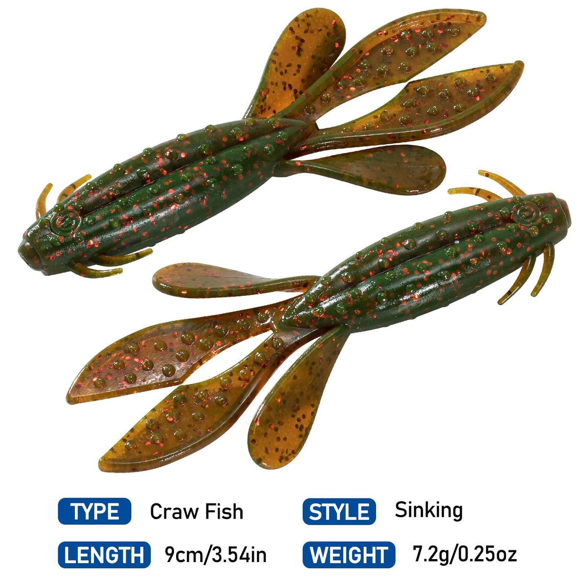 Dr.Fish Sinking Soft Crawfish Flapper 3.54'' - Dr.Fish Tackles