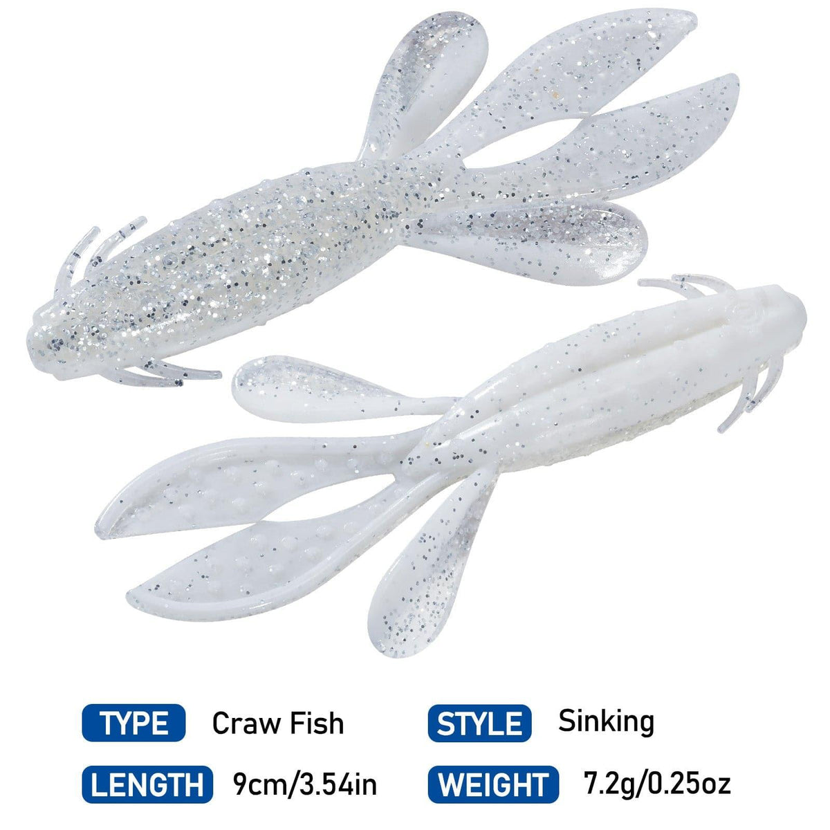 Dr.Fish Sinking Soft Crawfish Flapper 3.54'' - Dr.Fish Tackles
