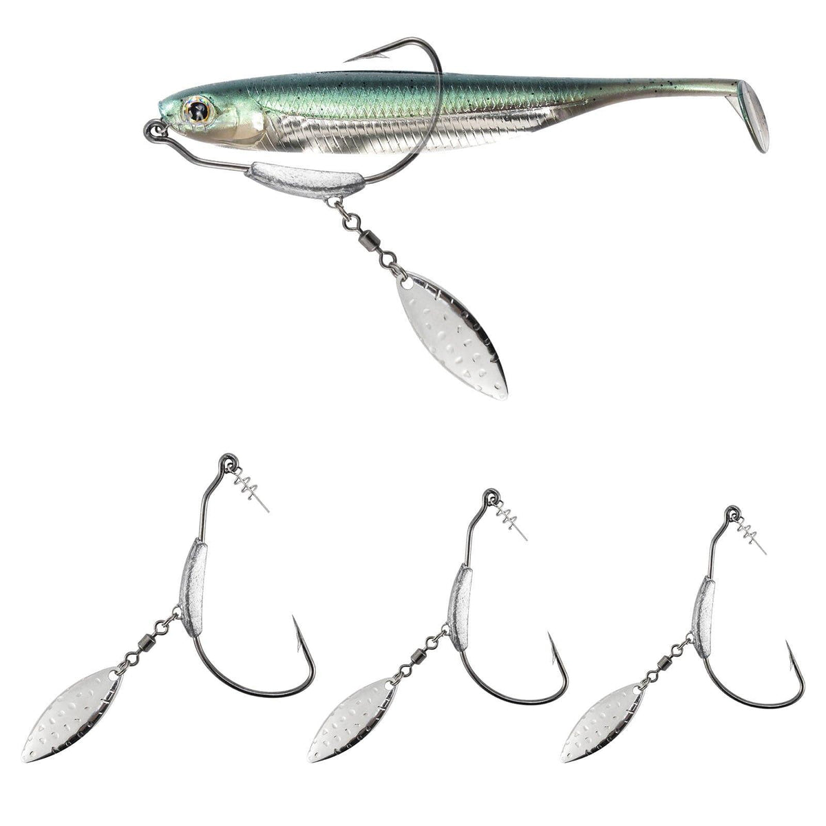 Dr.Fish 10pcs Underspin Weighted Swimbait Hooks - Dr.Fish Tackles
