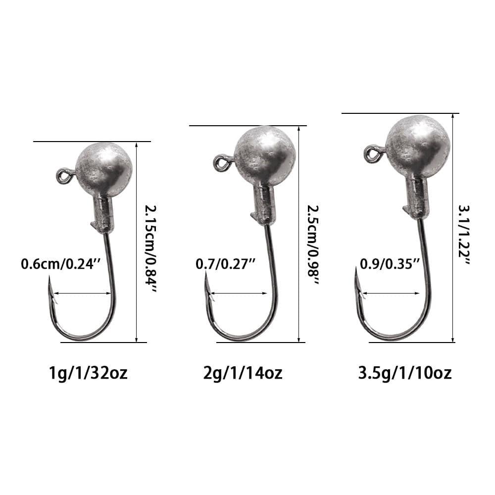 Dr.Fish 50pcs Round Lead Jig Heads 1/32-1/8oz - Dr.Fish Tackles