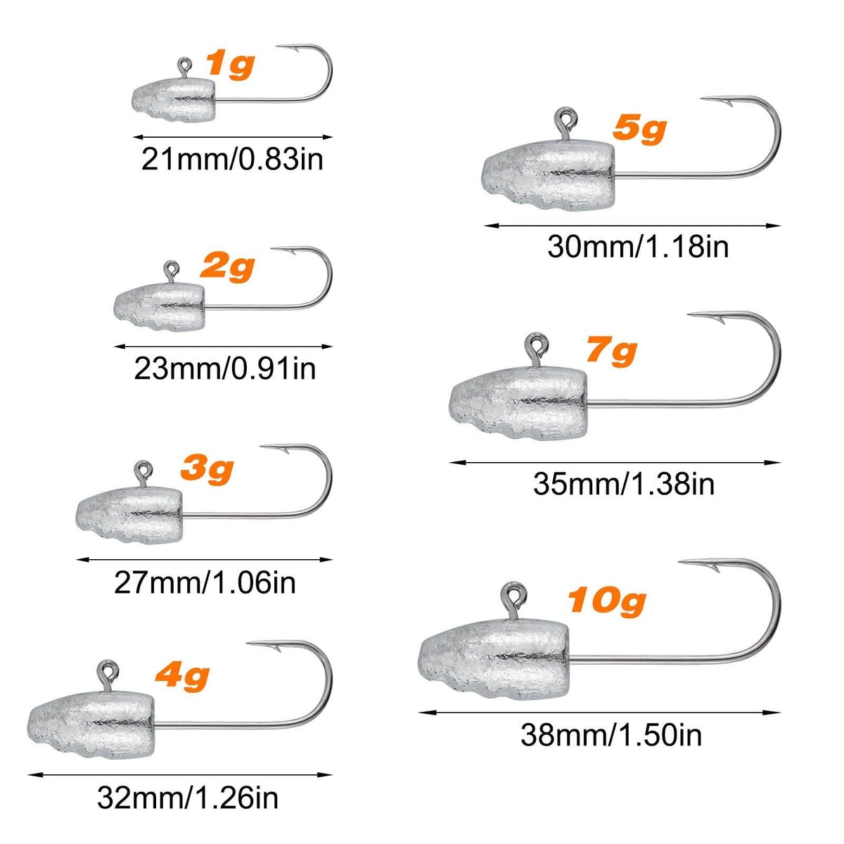 Dr.Fish 10pcs Micro Jig Heads 1g-10g - Dr.Fish Tackles