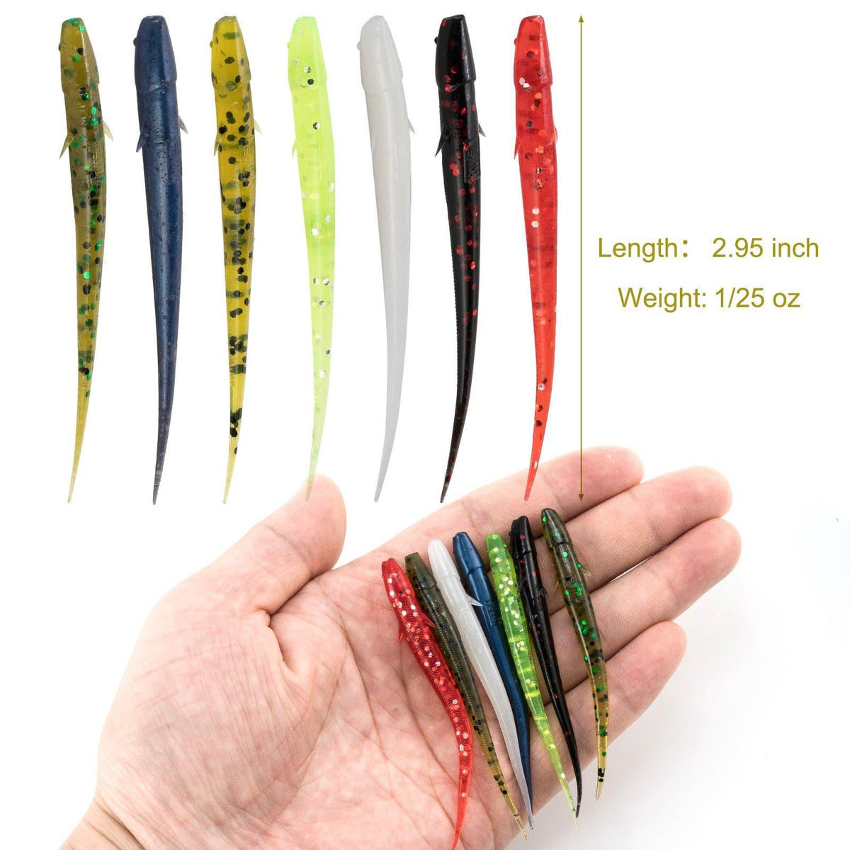 Dr.Fish 12pcs Soft Plastic Worms 2.95'' - Dr.Fish Tackles