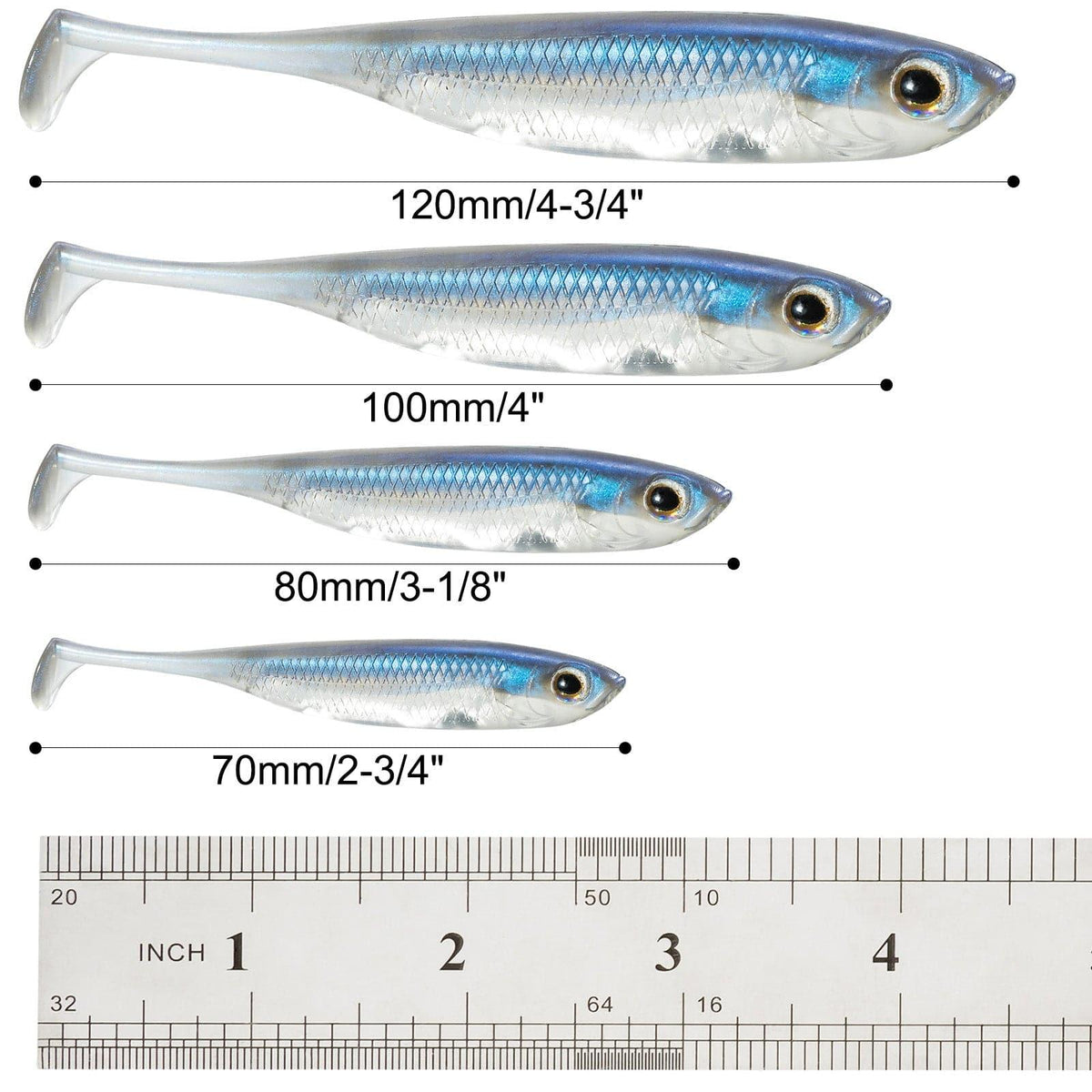 Dr.Fish Paddle Tail Soft Swimbaits 2.7''-4.7'' - Dr.Fish Tackles