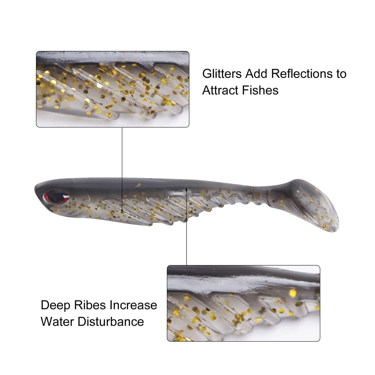 Dr.Fish 5pcs Soft Plastic Swimbaits 2.75'' - Dr.Fish Tackles