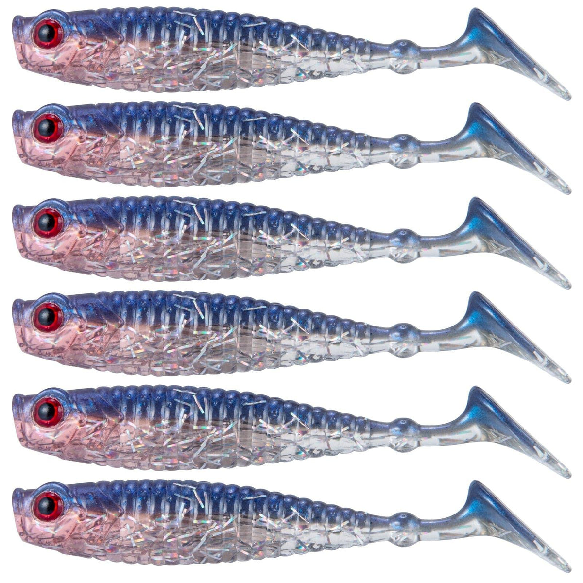 Dr.Fish 8pcs Gillter Foil Soft Baits 2.56'' - Dr.Fish Tackles
