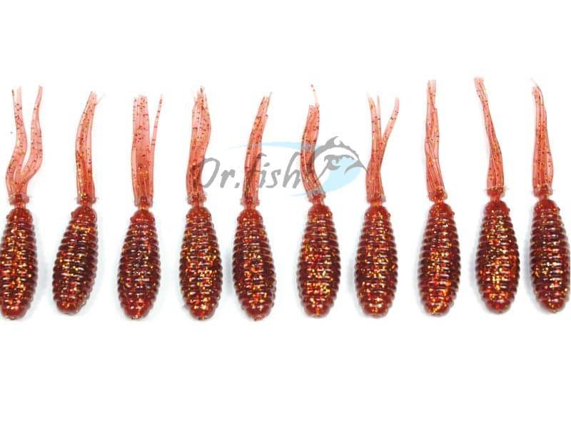 Dr.Fish 10pcs Soft Plastic Tail Worms 2.5''