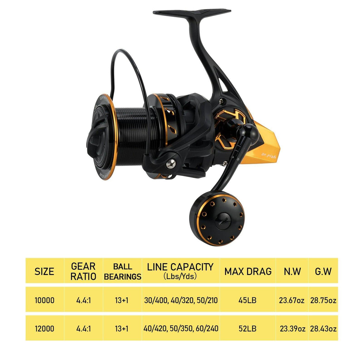 Dr.Fish ST Surf Fishing Reel 10000/12000 Full Metal - Dr.Fish Tackles