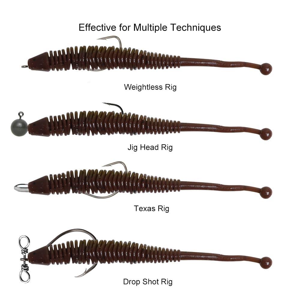 Dr.Fish 10pcs Soft Plastic Sandworms 3.15" - Dr.Fish Tackles