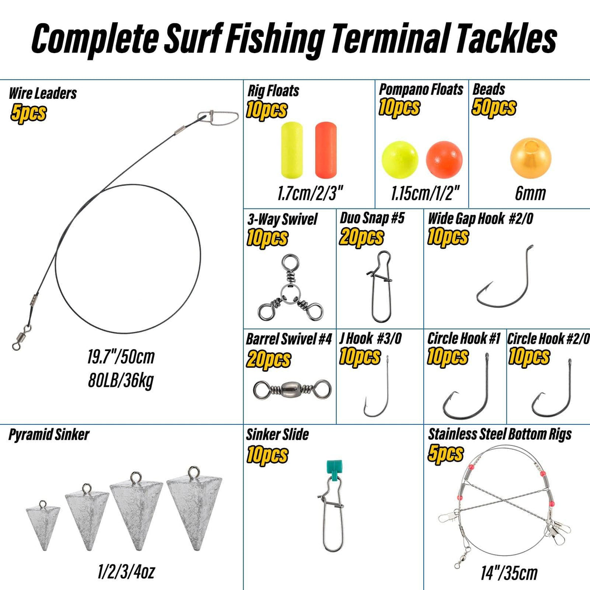 Dr.Fish 269pcs Surf Fishing Tackles Kit - Dr.Fish Tackles