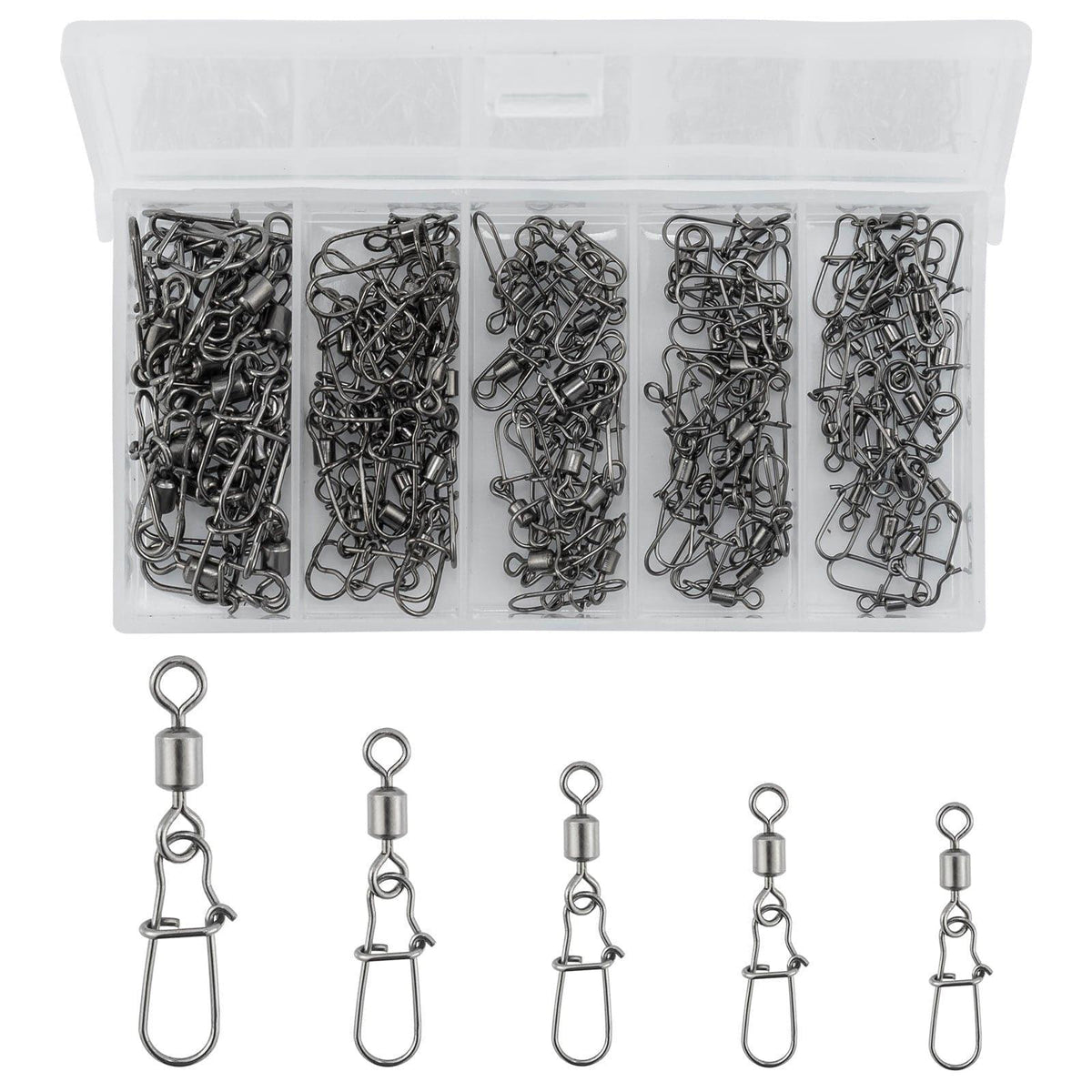 Dr.Fish 100pcs Rolling Swivels with Duolock Snaps Kit - Dr.Fish Tackles