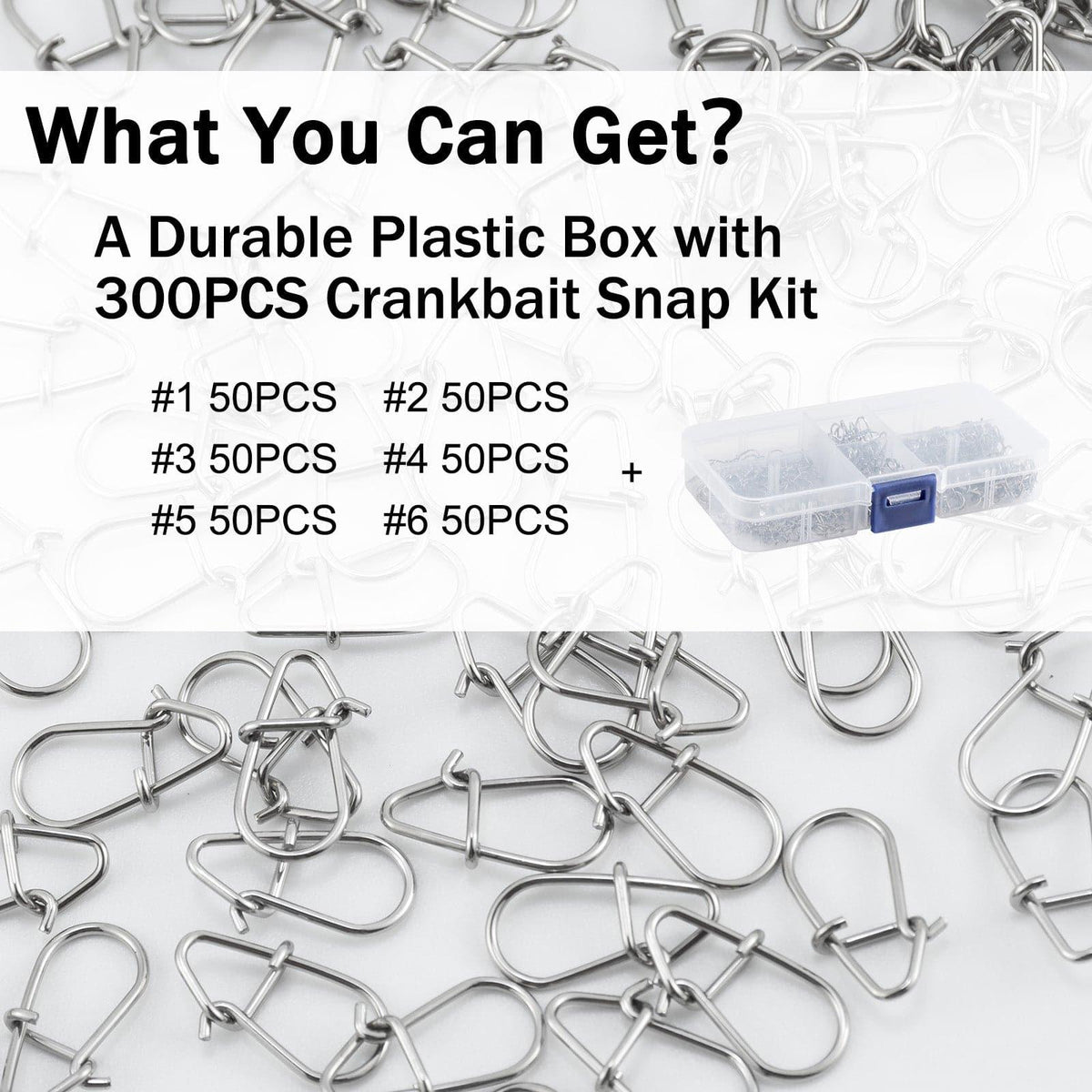 Dr.Fish 300pcs Crankbait Snaps Kit - Dr.Fish Tackles