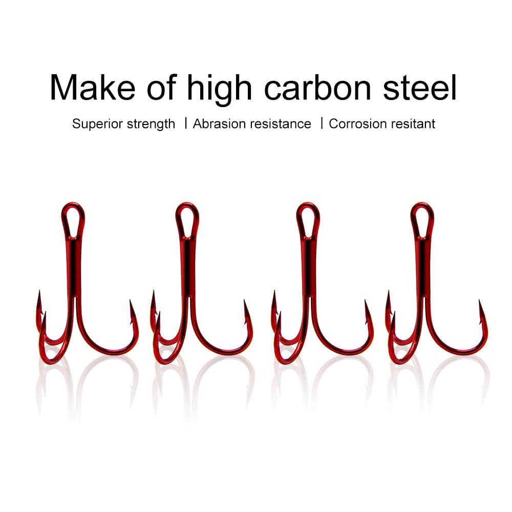 Dr.Fish 60pcs Treble Hooks Red #10 to #1 - Dr.Fish Tackles
