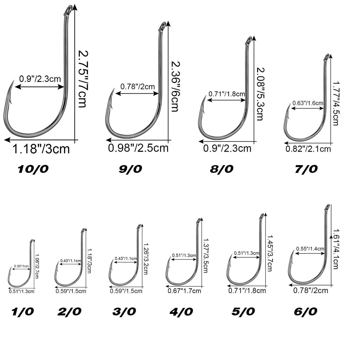 Dr.Fish 30pcs Octoups Hooks 1/0 to 10/0 - Dr.Fish Tackles