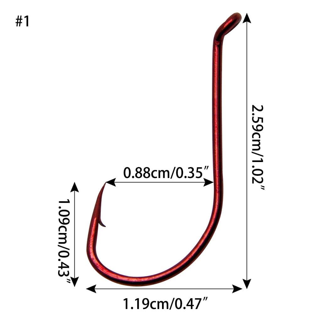 Dr.Fish 100pcs Red Octopus Hooks #2 to 5/0 - Dr.Fish Tackles