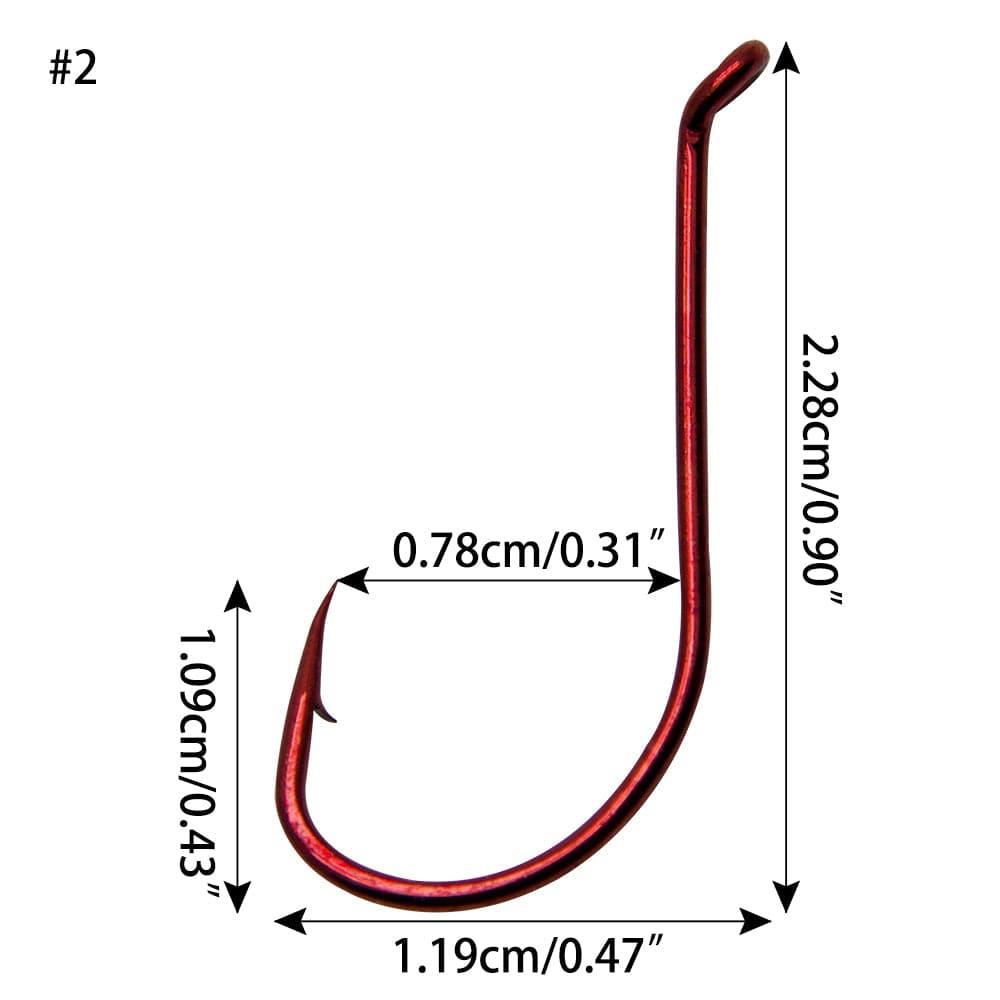 Dr.Fish 100pcs Red Octopus Hooks #2 to 5/0 - Dr.Fish Tackles