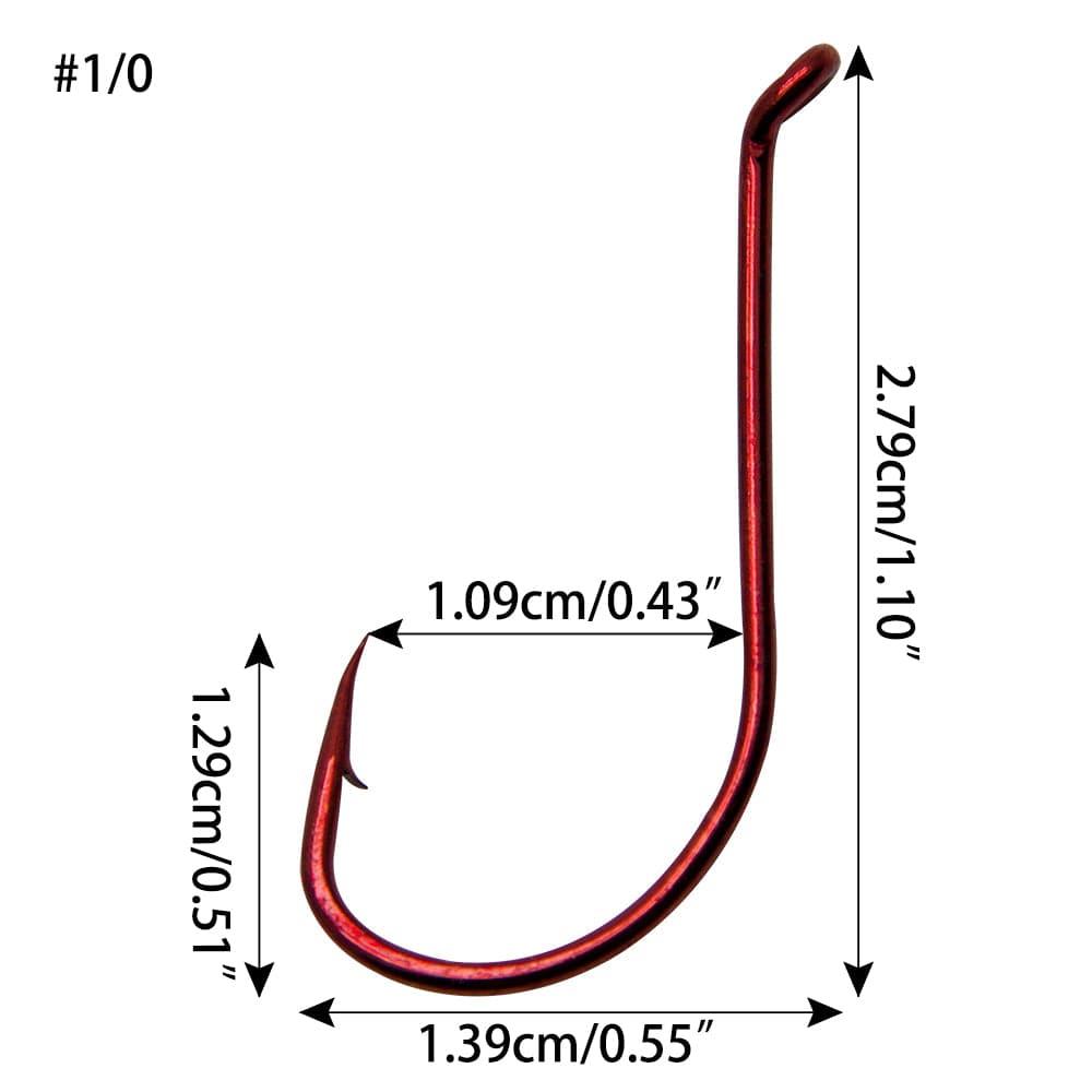 Dr.Fish 100pcs Red Octopus Hooks #2 to 5/0 - Dr.Fish Tackles