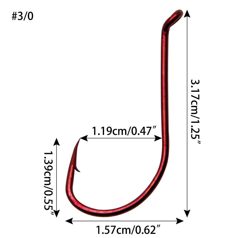 Dr.Fish 100pcs Red Octopus Hooks #2 to 5/0 - Dr.Fish Tackles