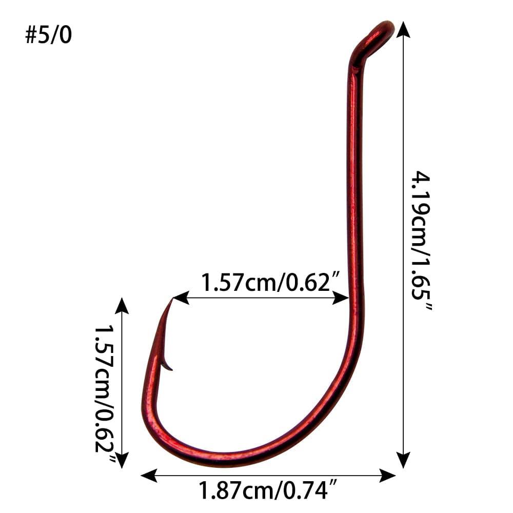 Dr.Fish 100pcs Red Octopus Hooks #2 to 5/0 - Dr.Fish Tackles