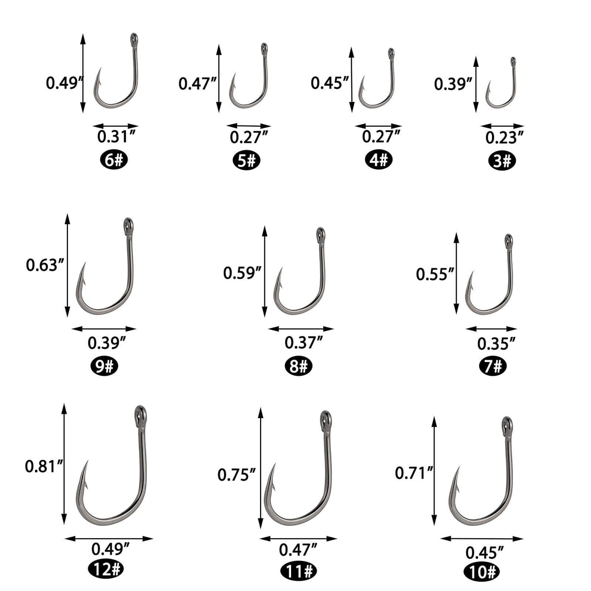 Dr.Fish 1000pcs Black Fishing Hooks Kit - Dr.Fish Tackles