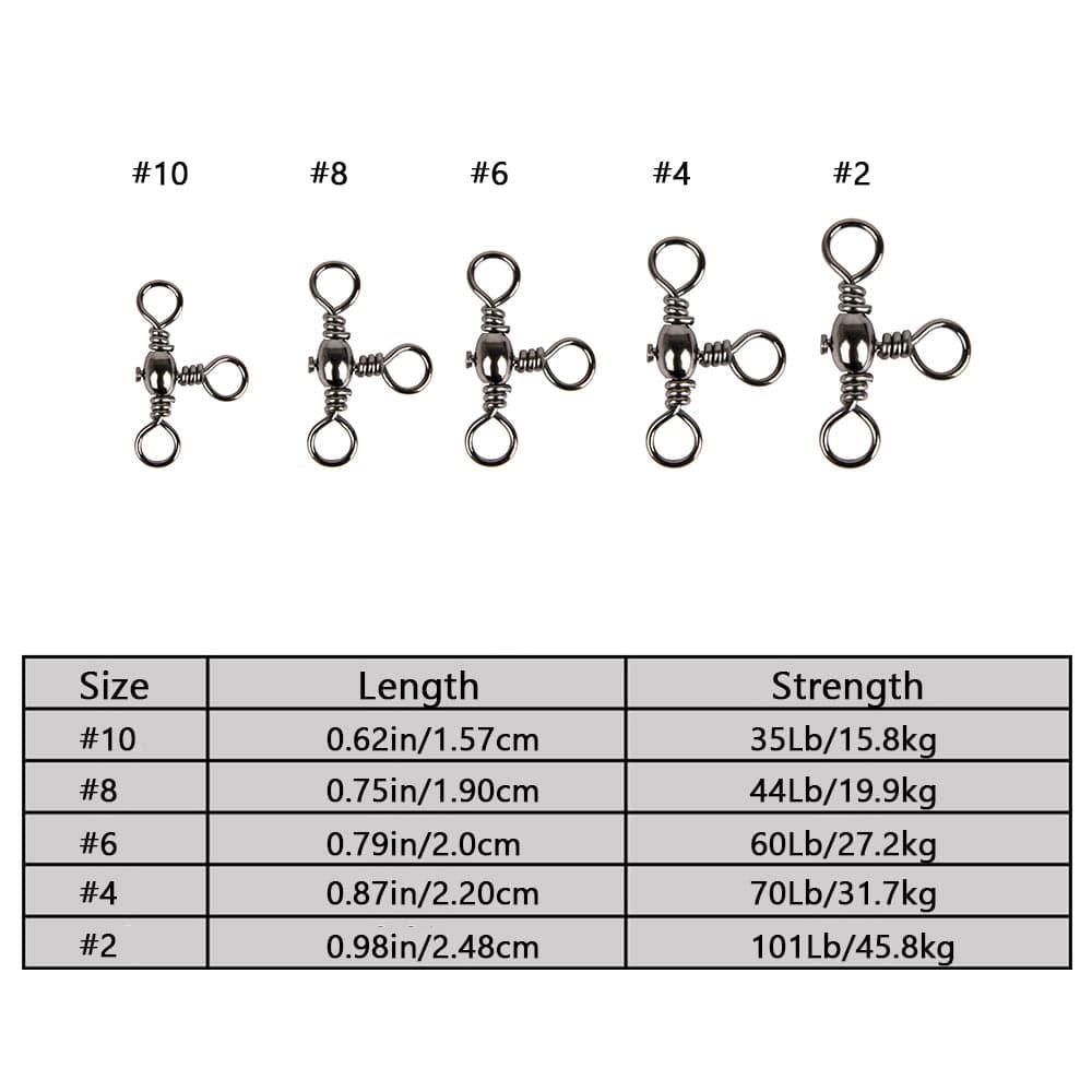 Dr.Fish 150pcs 3 Way Barrel Swivels Kit 35-101lb - Dr.Fish Tackles