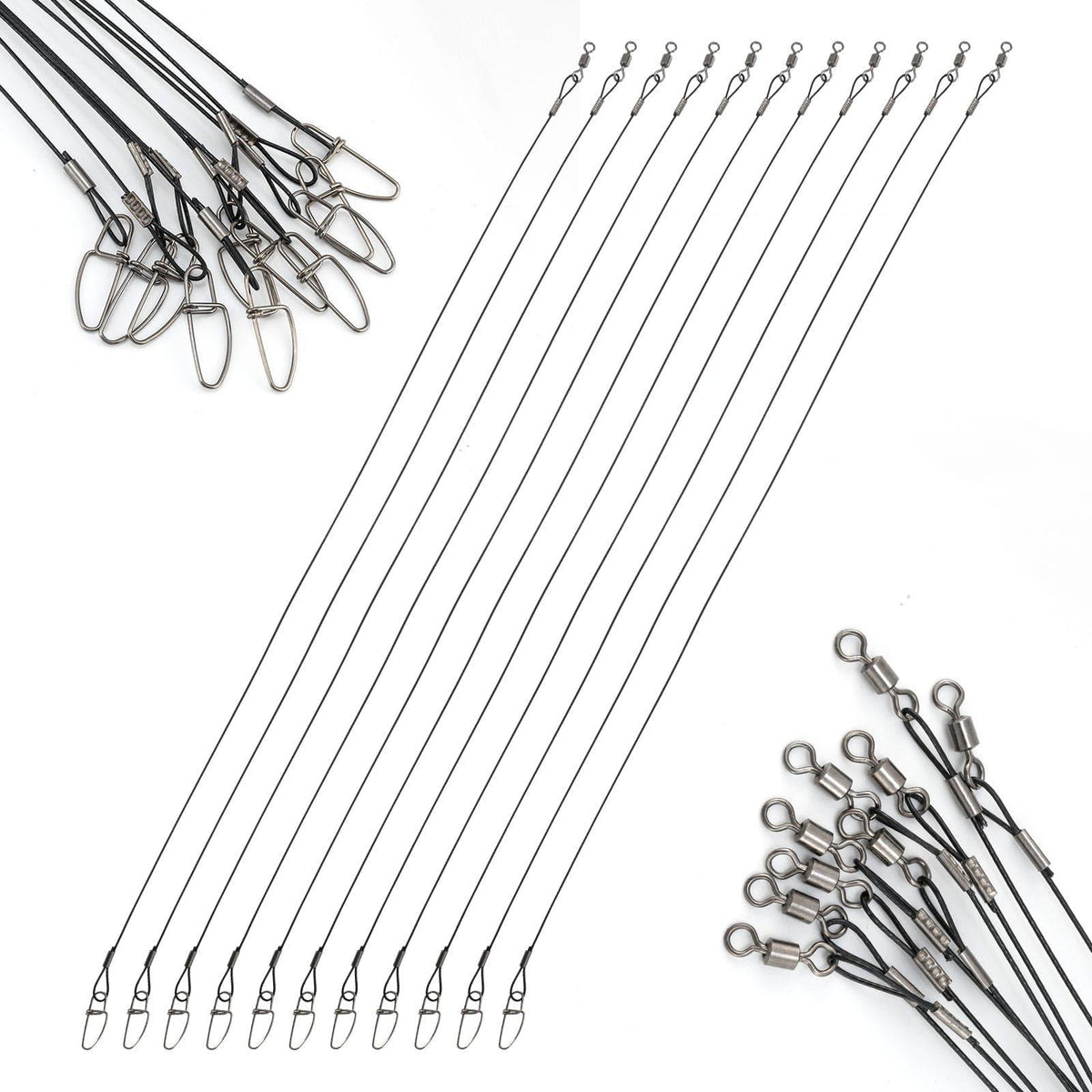 Dr.Fish 30pcs Fishing Trace Wire Leaders 19.6''/128lb - Dr.Fish Tackles