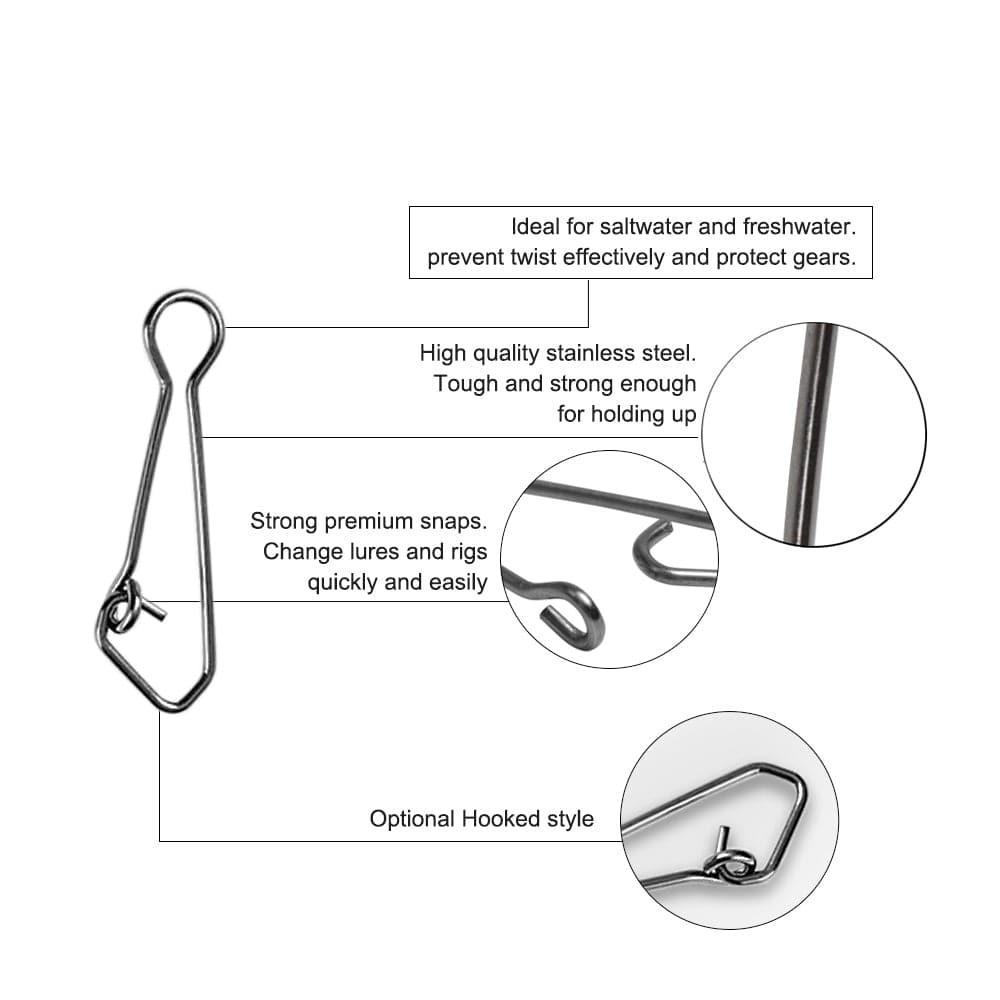 Dr.Fish 30pcs Sinker Slider with Hooked Snap 77-110lb - Dr.Fish Tackles