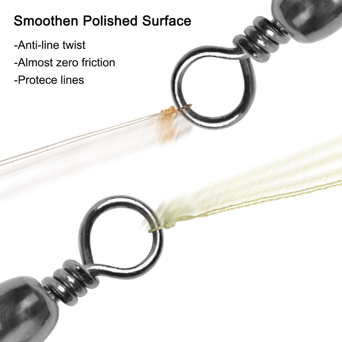 Dr.Fish 50pcs Black Barrel Swivels 35-154lb - Dr.Fish Tackles