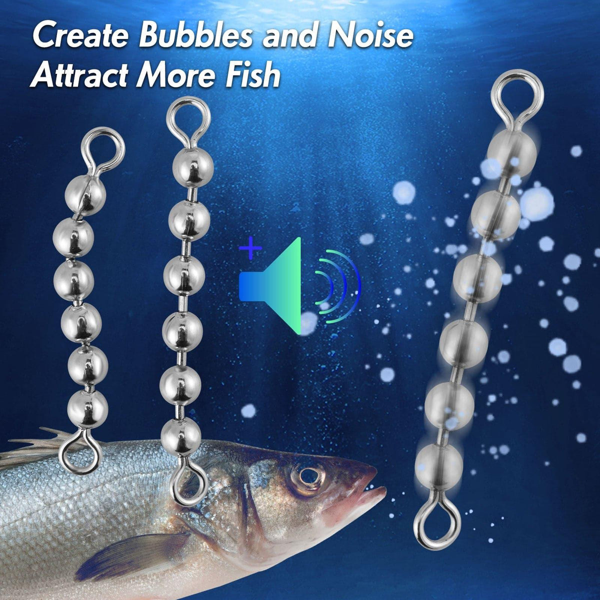 Dr.Fish 20pcs Bead Chain Swivels 4-6 Balls - Dr.Fish Tackles