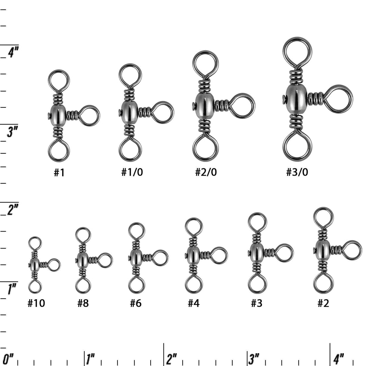 Dr.Fish 60pcs Three Way Barrel Swivels 35-175lb - Dr.Fish Tackles