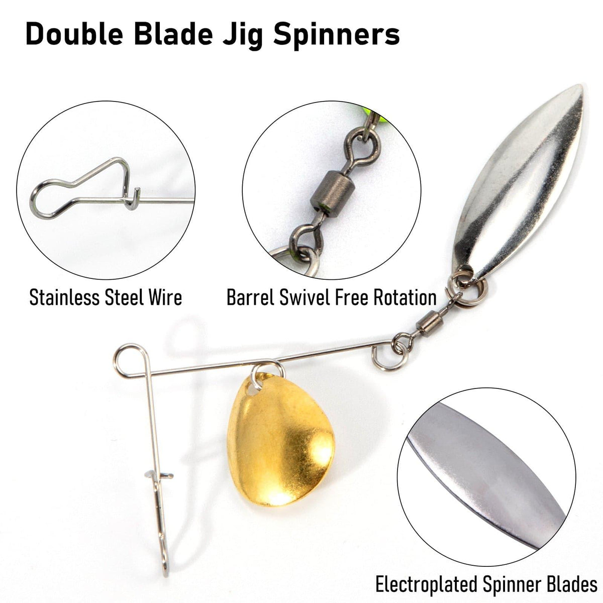 Dr.Fish 10pcs Double Blade Spinnerbait Arms - Dr.Fish Tackles