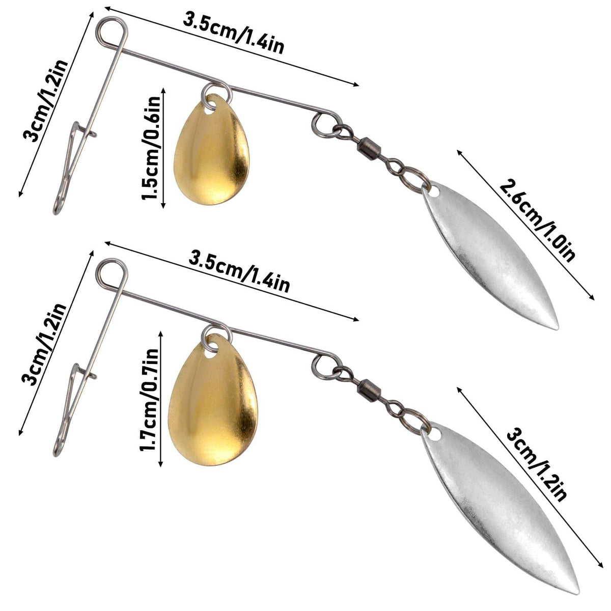 Dr.Fish 10pcs Double Blade Spinnerbait Arms - Dr.Fish Tackles