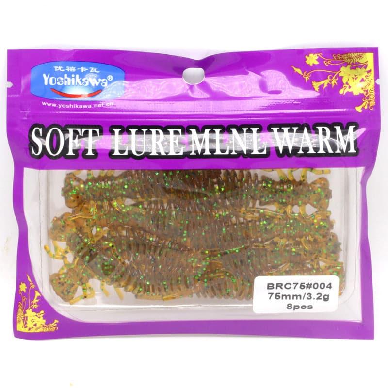 Dr.Fish 8pcs Soft Screw Worms 2.95'' - Dr.Fish Tackles