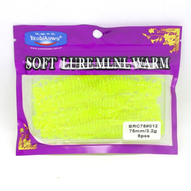 Dr.Fish 8pcs Soft Screw Worms 2.95'' - Dr.Fish Tackles