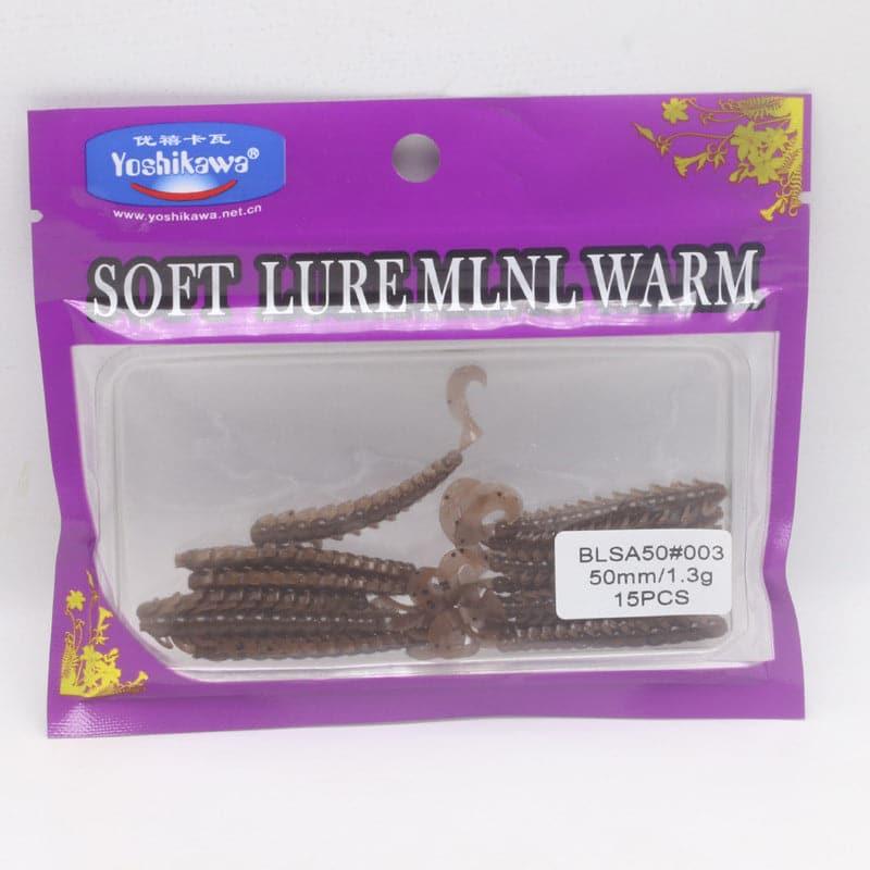Dr.Fish 15pcs Grub Tail Worms 2'' - Dr.Fish Tackles