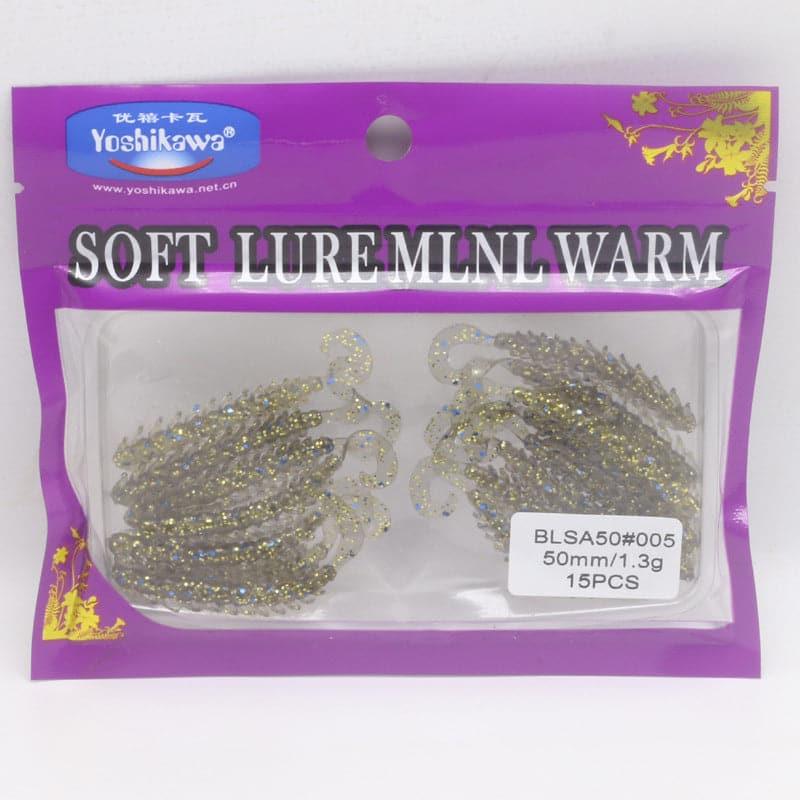 Dr.Fish 15pcs Grub Tail Worms 2'' - Dr.Fish Tackles