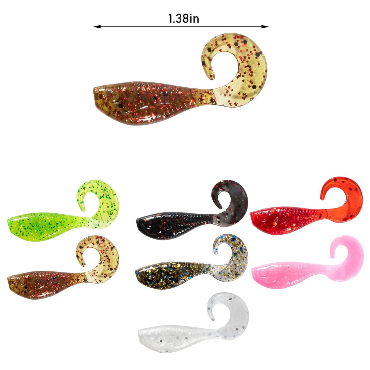 Dr.Fish 20pcs Soft Plastic Grubs 1.38'' - Dr.Fish Tackles