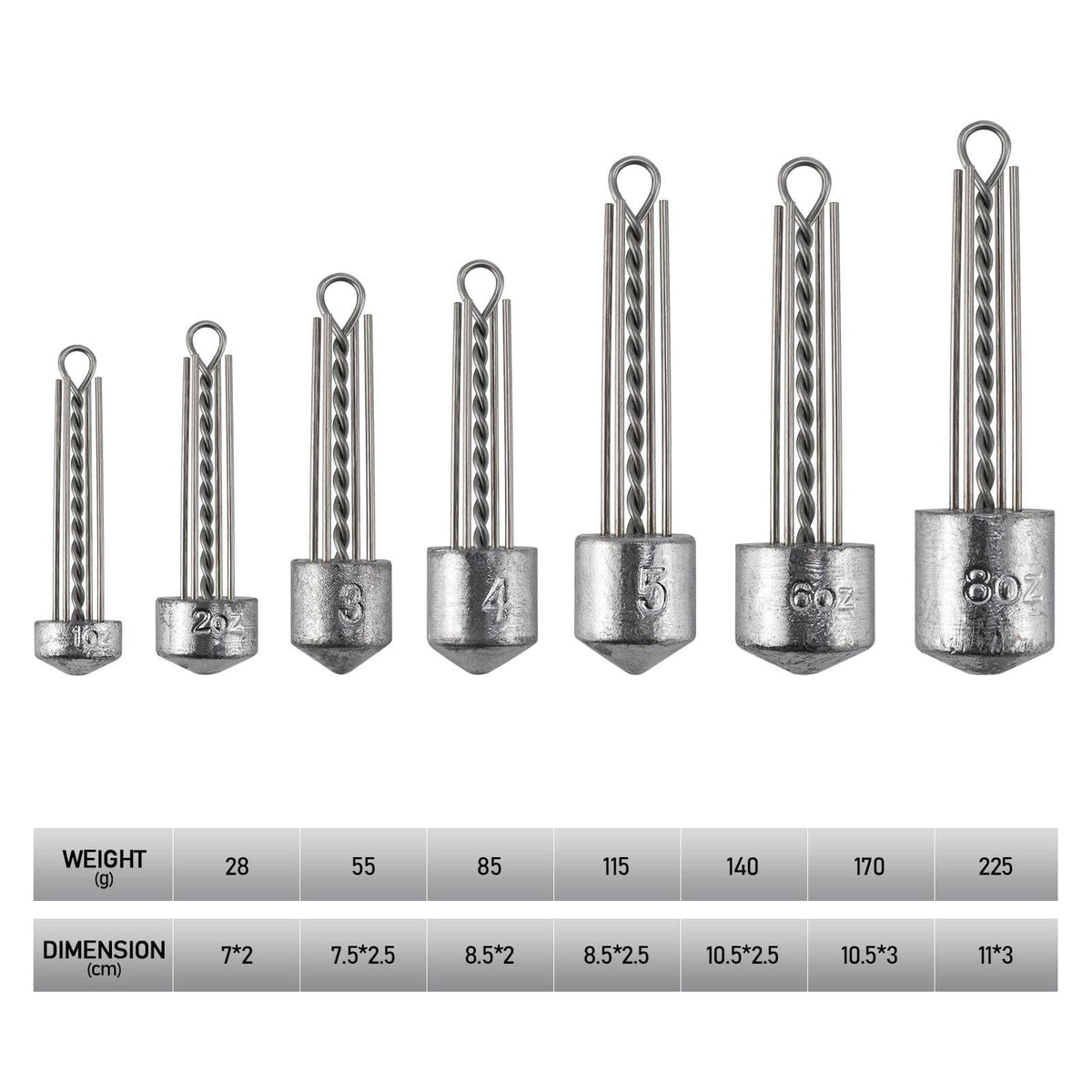 Dr.Fish 5pcs Spider Sinker Weights 1 to 8oz - Dr.Fish Tackles