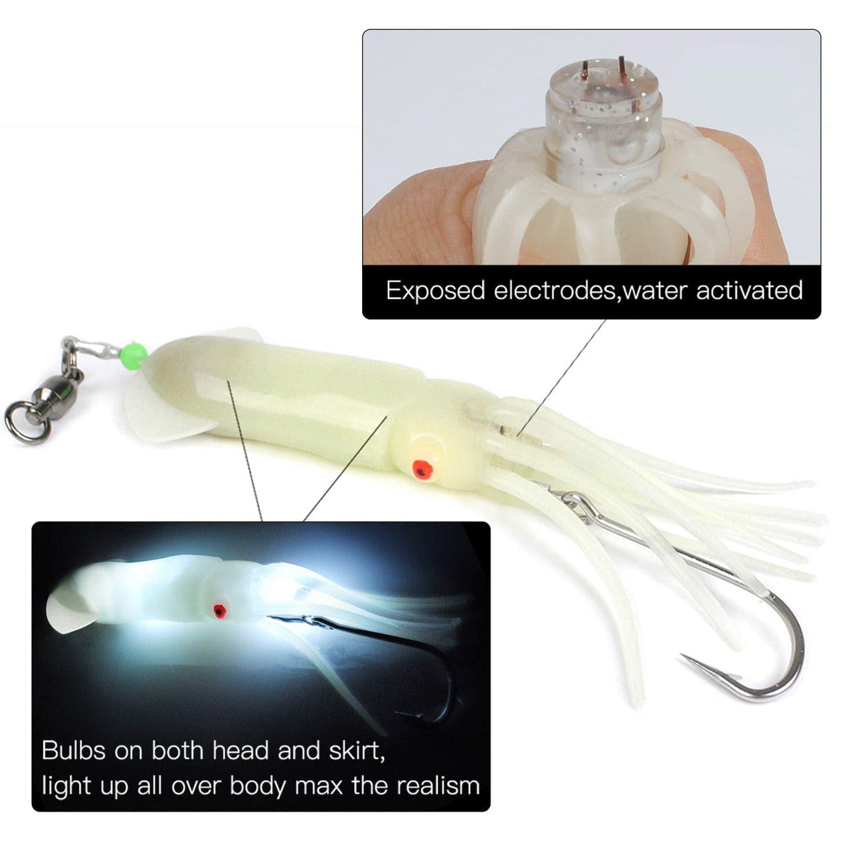 Dr.Fish Squid LED Fishing Lures 6in