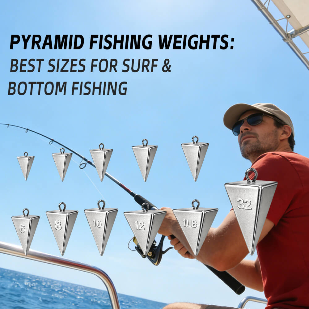 Pyramid fishing weights for surf and bottom fishing
