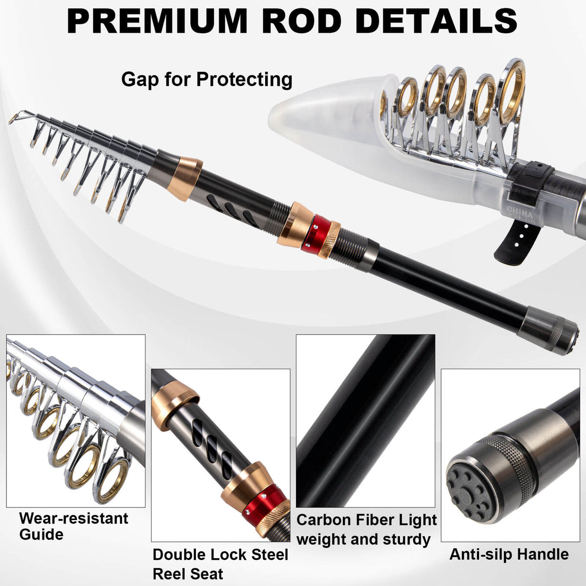 Dr.Fish 6-8FT Telescopic Fishing Rod and 4000 Spinning Reel Combo