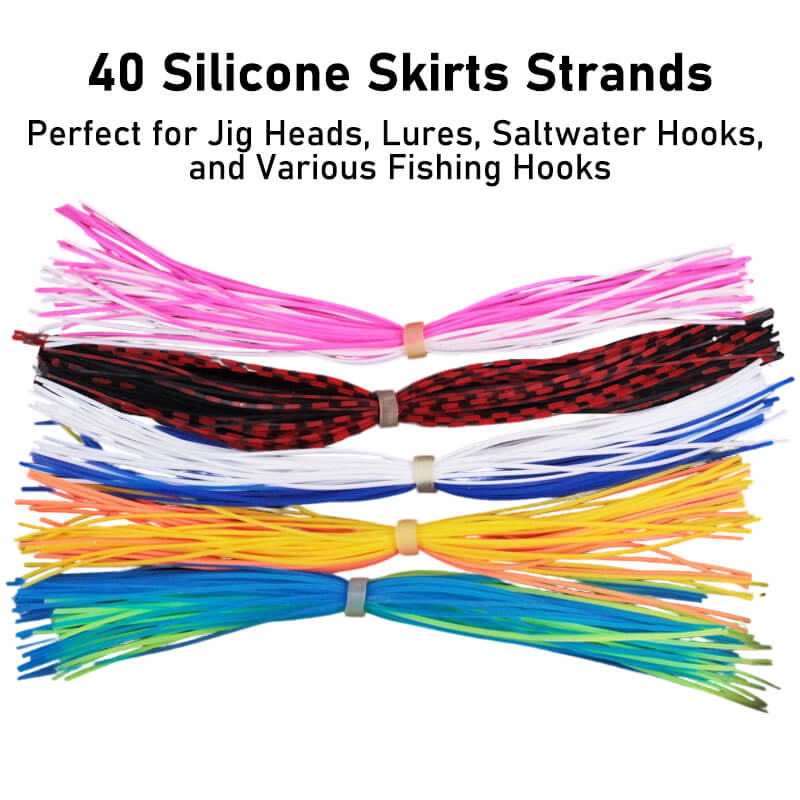 Dr.Fish 10/20pcs Silicone Skirts 40 Strands Fishing Lure Material