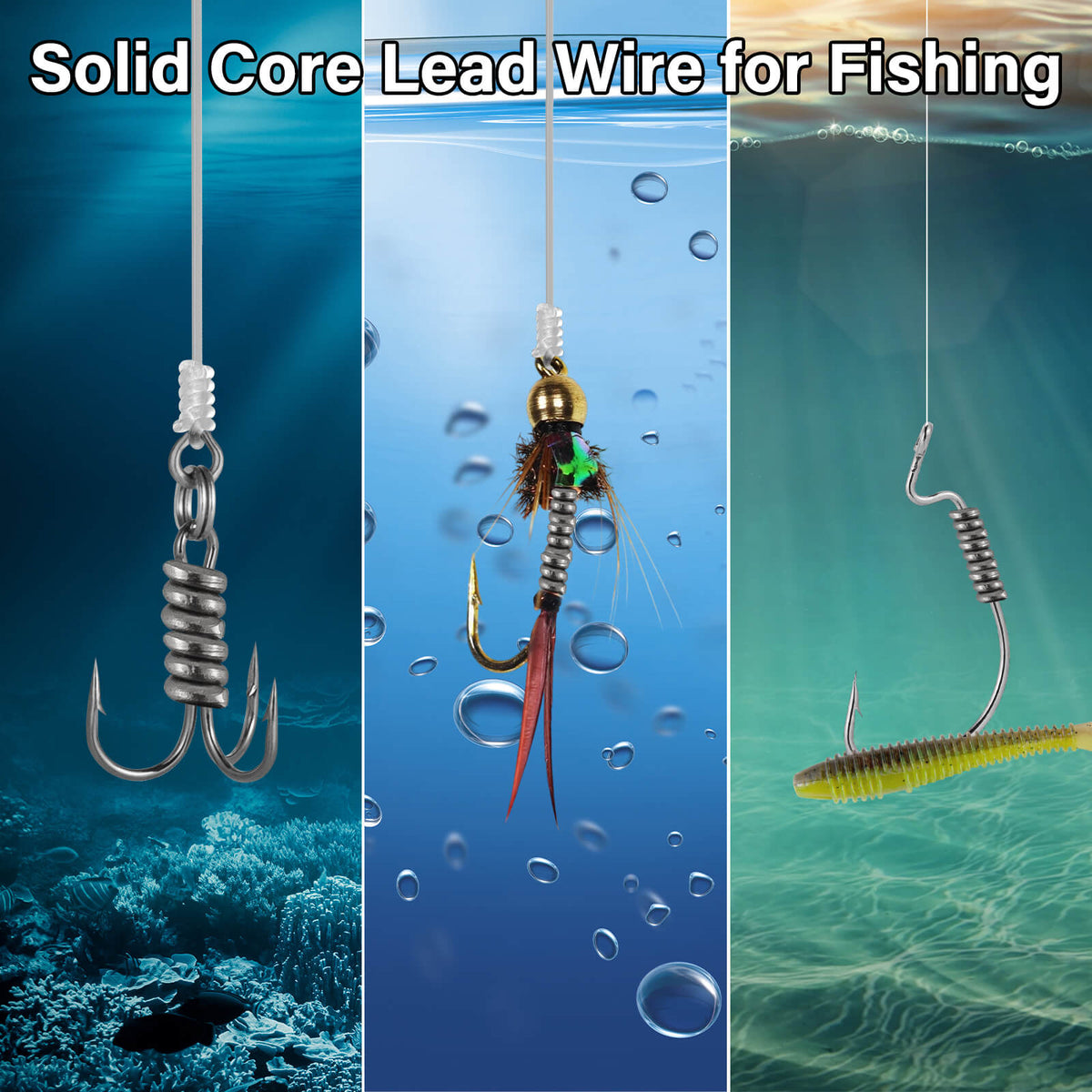 Dr.Fish Solid Core Lead Wire Fishing Line 1/4"-1/8"