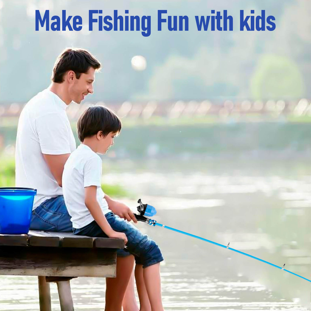 Dr.Fish Kids Fishing Poles Age 4-10 Rod and Reel Combo