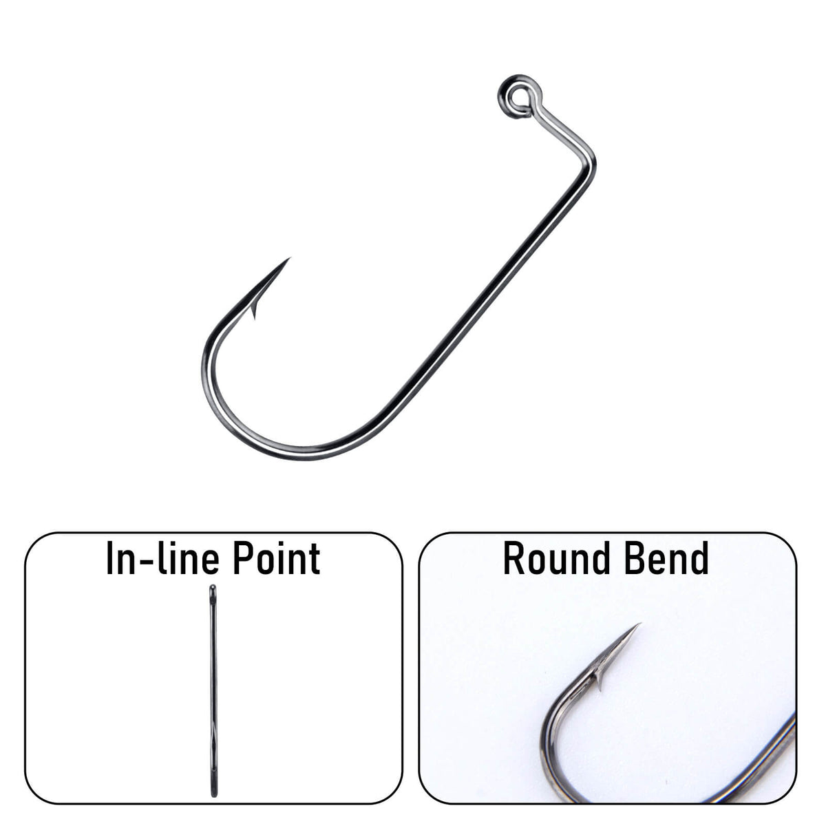 Dr.Fish 100pcs 90 Degree Aberdeen Jig Hooks #10-#5/0