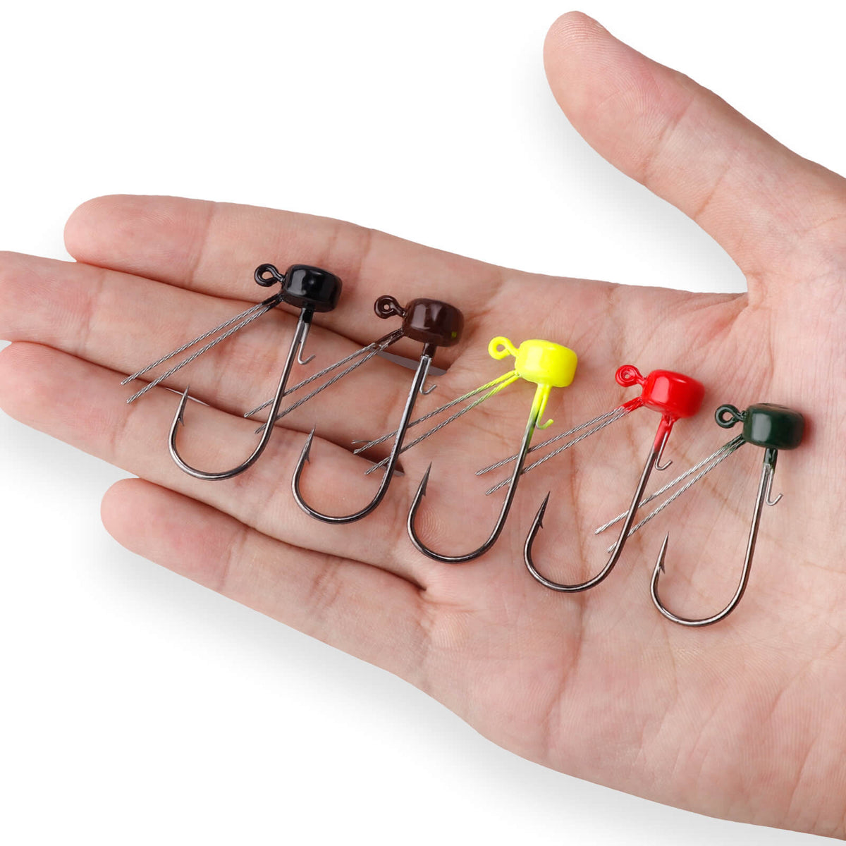 Dr.Fish 10pcs Ned Rig Jig Heads Weedless 1/4oz-3/16oz