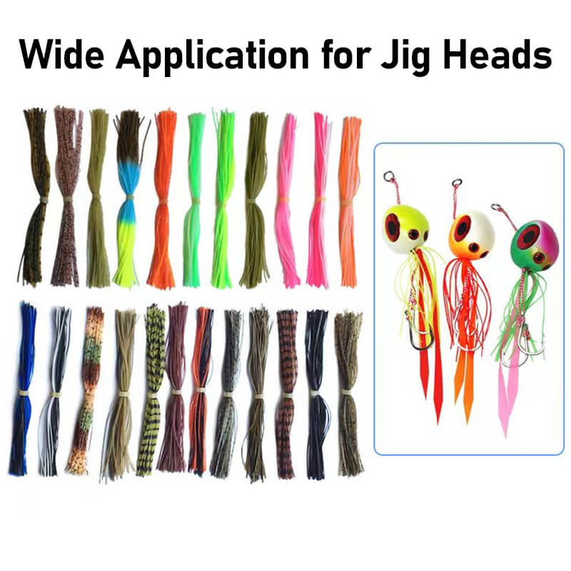 Dr.Fish 10/20pcs 44 Strands Silicone Skirts Jig Heads