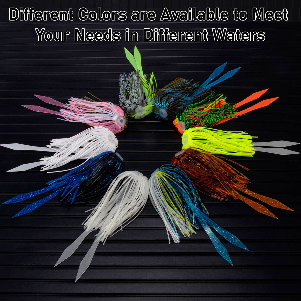 Dr.Fish 15pcs Replacement Jig Umbrella Skirts with Tail